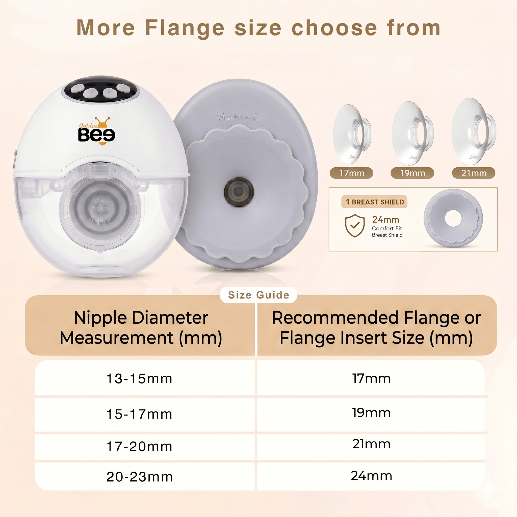 Golden Bee Electric Breast Pump for Feeding Mothers, Wearable Breast Milk Pump, Portable Rechargeable Breastfeeding Pump with 4 Modes & 12 Levels, 160ml BPA-Free Milk Cup, LED Display, 1200mAh battery , 1 Year Warranty - Image 6
